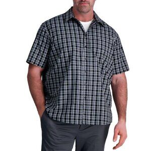 Big & Tall Life Khaki by Haggar with REPREVE® Comfort Woven Button-Down Shirt Bl